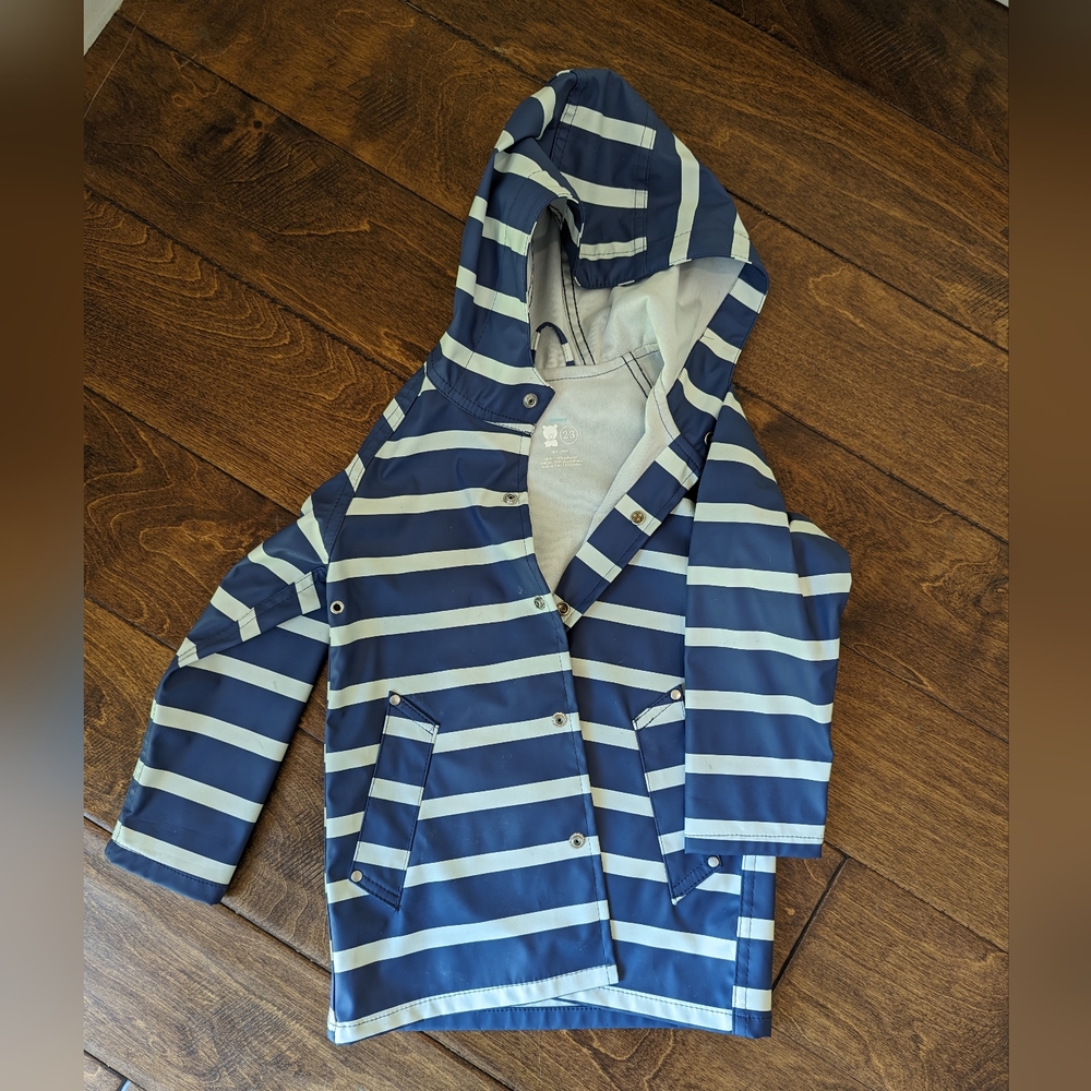 Striped Primary Rain Coat 2t - 3t